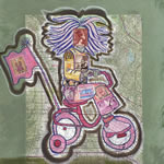 collage with postage stamps