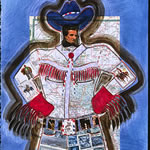 collage with postal stamps