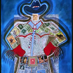 collage with postal stamps