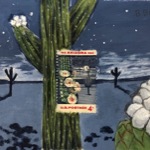 collage with postage stamps