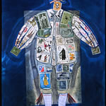 collage with postal stamps