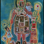 collage with postal stamps