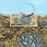 collage with postage stamps