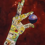 collage with postage stamps