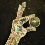 collage with postage stamps