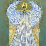 collage with postage stamps