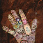 collage with postage stamps