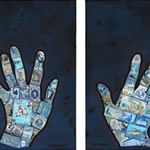 collage with postage stamps