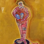 collage with postage stamps