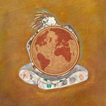 collage with postage stamps