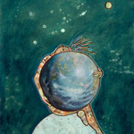 collage with postage stamps