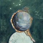 collage with postage stamps