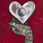 collage with postage stamps