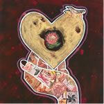 collage with postage stamps