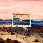 collage with postage stamps