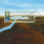 collage with postage stamps