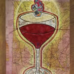 collage with postage stamps