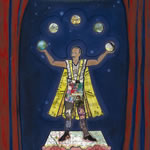 collage with postage stamps