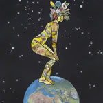 collage with postage stamps