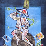 collage with postage stamps